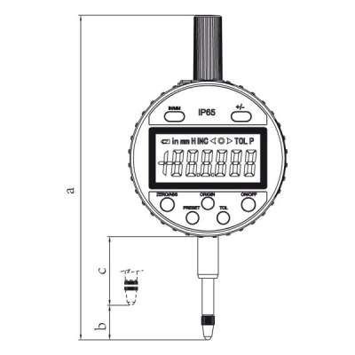 Digital indicator 0-25mm | 0,01mm with data output | IP 65