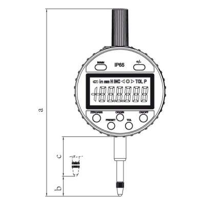 Digital indicator 0-50mm | 0,01mm with data output | IP 65