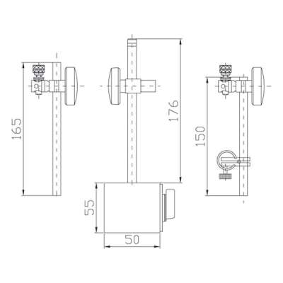 Magnetic base with fine adjustment 176mm | Magnetic power 80kg | Ø 3/8