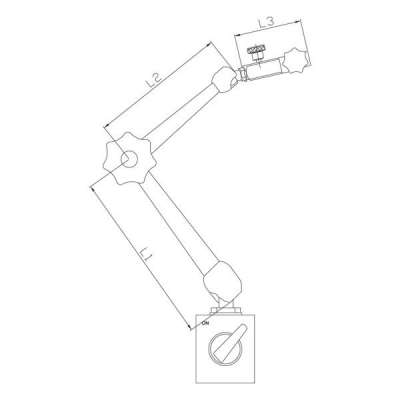 Precision Magnetic base | 350mm Magnetic power 80kg | Ø 3/8