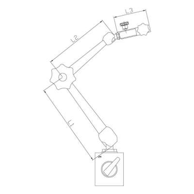 Precision Magnetic base | 690mm Magnetic power 130kg | Ø 3/8