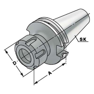 Цанговый патрон SK 50-2/13-160 ER20 DIN 69871 AD/B