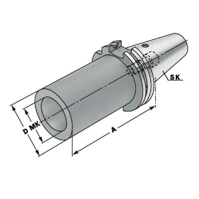 Втулка переходная (хвостовик SK 40-1-50) на конус Морзе с резьбой по DIN 6364 А 