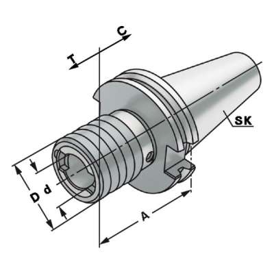Резьбонарезной патрон SK 50 - M14-M36 - Gr.3 с компенсацией длины