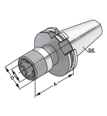 Резьбонарезной патрон SK 40 - M3-M14 - Gr.1 без компенсации длины