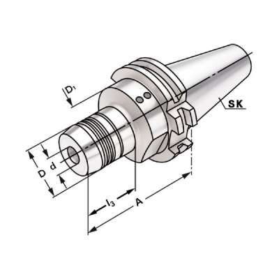 Гидравлический зажимной патрон (хвостовик SK 30-06-60) по DIN 69871 AD