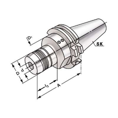 Гидравлический зажимной патрон (хвостовик SK 50-10-150) по DIN 69871 AD/B