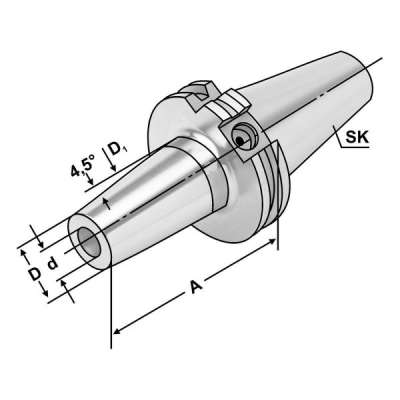 Термоусадочный патрон (хвостовик SK 40-20-80 по DIN 69871 AD/B) с каналами СОЖ