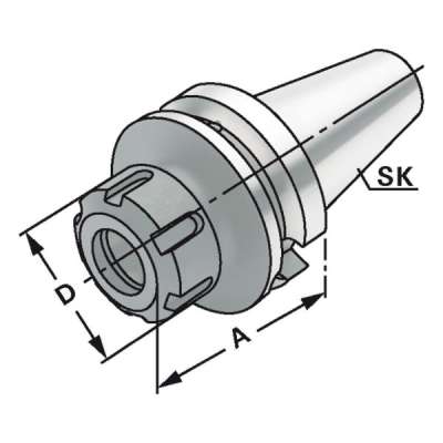 Цанговый патрон (хвостовик BT 50-2/20-100 по JIS B 6339 (MAS-BT) AD/B) для цанг ER32