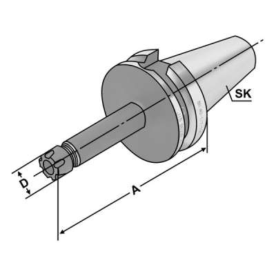Цанговый патрон (хвостовик BT 30-1/10-100 по JIS B 6339 (MAS-BT) AD) для цанг ER16 - Mini