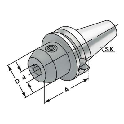 Держатель концевых фрез (хвостовик BT 40-12-100) с каналами СОЖ