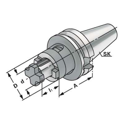 Оправка Combi (хвостовик BT 50-27-160 по JIS B 6339 (MAS-BT) AD/B) для установки торцевых фрез