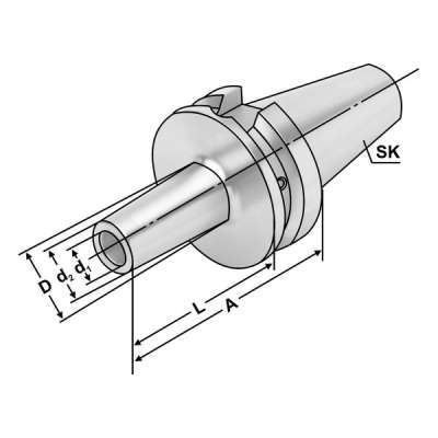 Фрезерная оправка (хвостовик BT50-M16-188 по JIS B 6339 (MAS-BT) AD/B) для закрепления фрез с резьбовым хвостовиком
