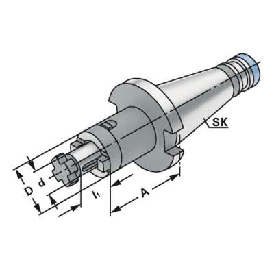 Оправка Combi (хвостовик SK 40-32-52 по DIN 2080) для установки торцевых фрез по DIN 6358