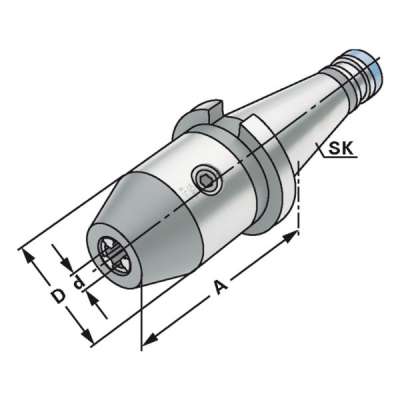 Сверлильный патрон CNC (хвостовик SK 40-0/8-63 по DIN 2080)