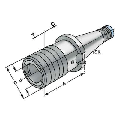Резьбонарезной патрон (хвостовик SK 40 - M3-M14 - Gr.1 по DIN 2080) с компенсацией длины