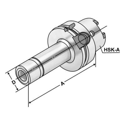 Цанговый патрон (хвостовик HSK-A 63-1/10-160 по DIN 69893) для цанг KPS10