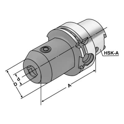 Держатель концевых фрез (хвостовик HSK-А 100-16-100 по DIN 69893) с каналами СОЖ