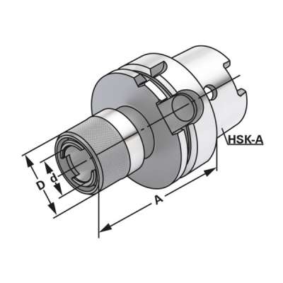 Резьбонарезной патрон (хвостовик HSK-A 63 M3-M14 - Gr.1 по DIN 69893) без компенсации длины