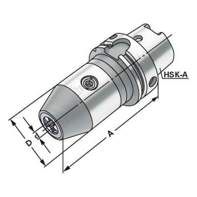 Сверлильный патрон CNC (хвостовик HSK-A 63-0,5/8-90 по DIN 69893)