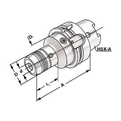 Гидравлический зажимной патрон (хвостовик HSK-A 100-25-200 по DIN 69893)