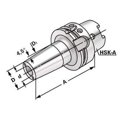 Термоусадочный патрон (хвостовик HSK-A 63-10-160 по DIN 69893) с каналами СОЖ