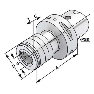 Резьбонарезной патрон (хвостовик PSK 63 M3-M14 - Gr.1 по ISO 26623) с компенсацией длины