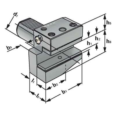 Резцедержатель радиальный B2-16x12x24 по DIN 69880 (ISO 10889), короткий, левое исполнение