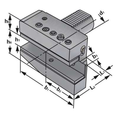 Резцедержатель радиальный B5-40x25-44 по DIN 69880 (ISO 10889), удлиненный, правое исполнение
