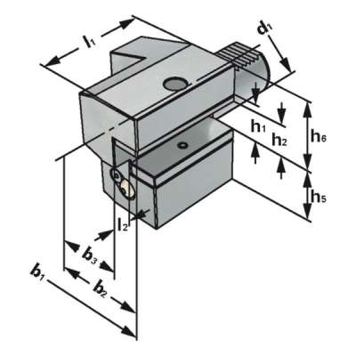 Резцедержатель аксиальный C3-25x16 по DIN 69880 (ISO 10889), правое исполнение, перевернутый, короткий