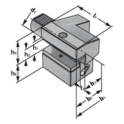 Резцедержатель аксиальный C4-25x16 по DIN 69880 (ISO 10889), левое исполнение, перевернутый, короткий