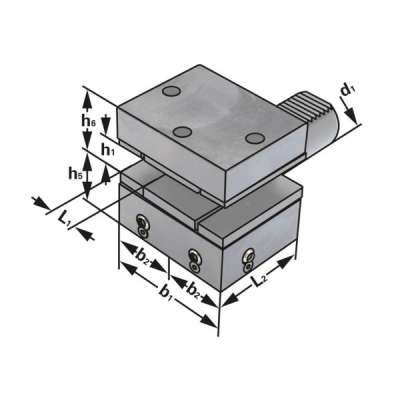 Прямоугольный резцедержатель с множеством гнезд, перевернутый, форма D2, 40-25-90 по DIN 69880 (ISO 10889)