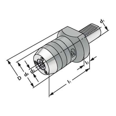 Сверлильный патрон CNC 50x1,0-16 по DIN 69880 (ISO 10889) с подачей СОЖ через сопло