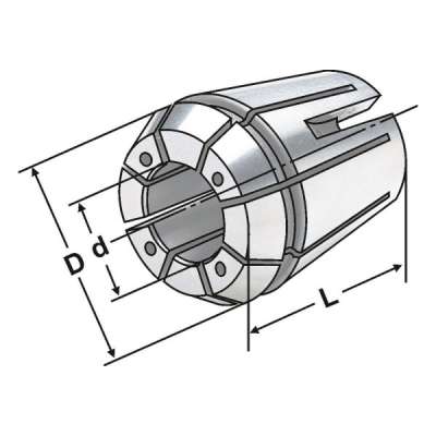 Цанговый зажим с уплотнительным кольцом и каналами охлаждения 430GC/ER25 | 4 x 3 по DIN 6499 A (ISO 15488 A)