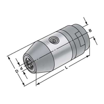 Сверлильный патрон CNC  0/8 - B 12 по DIN 238