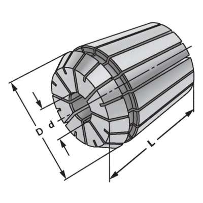 Цанги ER20 для Ø 10-9 по DIN 6499 B (ISO 15488 B)
