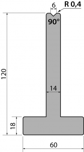 90°, H=120 mm