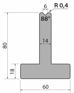 88°, H=80 mm