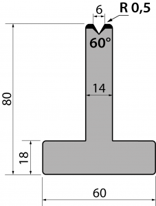 60°, H=80 mm
